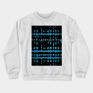 Deconstructed Blue & Black Plaid Crewneck Sweatshirt